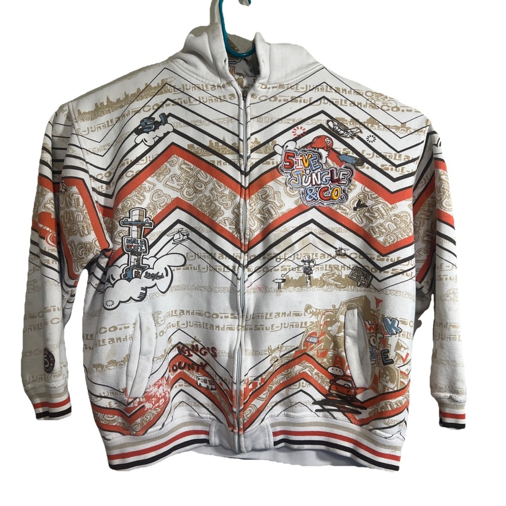 5ive‎ Jungle King's County Walk of Life 2XL Zip up Hoodie, Rare,